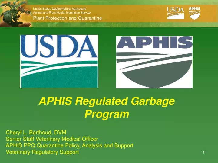 aphis regulated garbage program