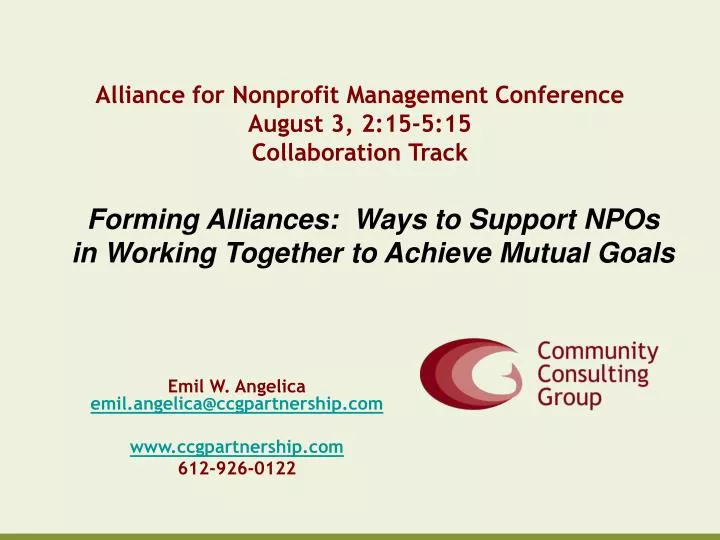 alliance for nonprofit management conference august 3 2 15 5 15 collaboration track