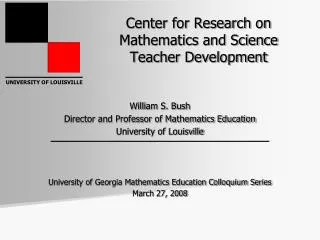 Center for Research on Mathematics and Science Teacher Development