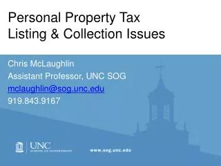 Personal Property Tax Listing &amp; Collection Issues