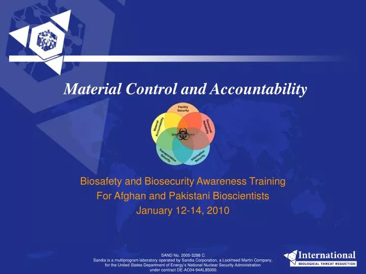 material control and accountability