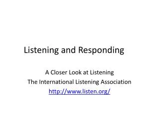 Listening and Responding