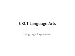 CRCT Language Arts