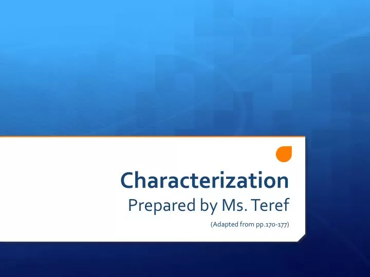 characterization prepared by ms teref