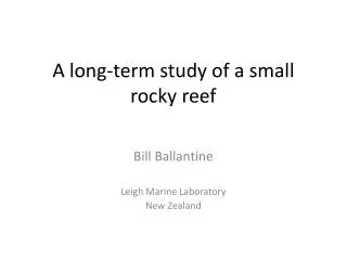 A long-term study of a small rocky reef
