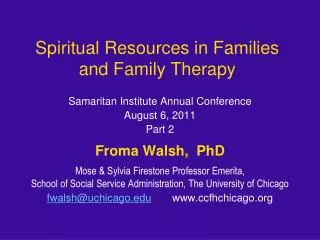Spiritual Resources in Families and Family Therapy