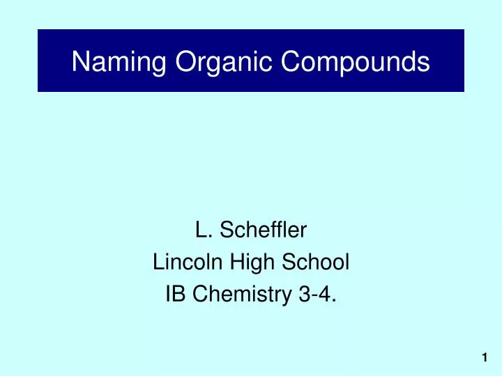 naming organic compounds