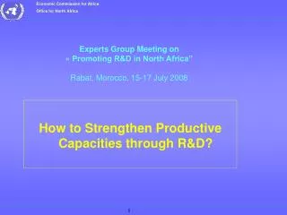 How to Strengthen Productive Capacities through R&amp;D?