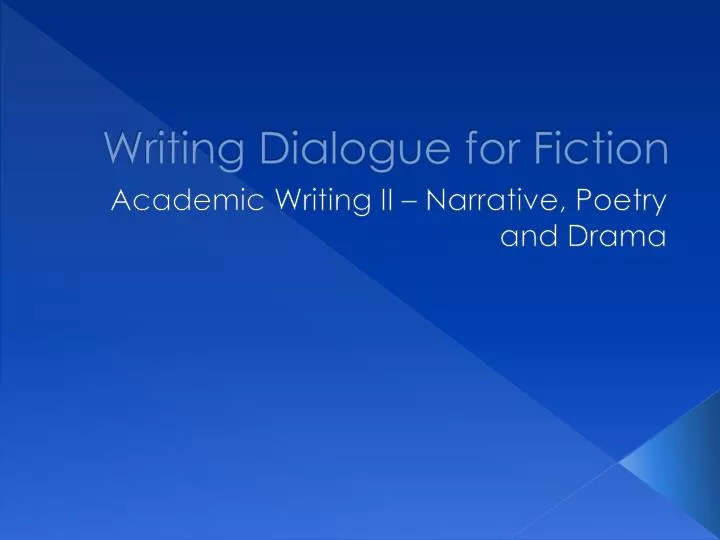 writing dialogue for fiction