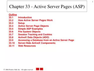 Chapter 33 - Active Server Pages (ASP)