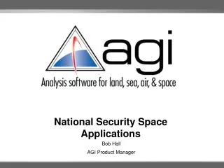 National Security Space Applications