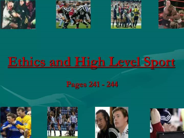ethics and high level sport