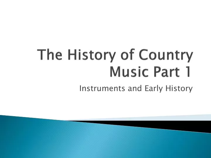 the history of country music part 1