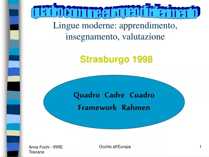 lingue moderne apprendimento insegnamento valutazione