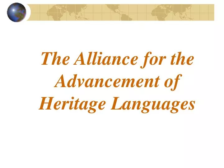 the alliance for the advancement of heritage languages