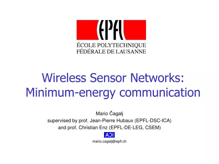 wireless sensor networks minimum energy communication
