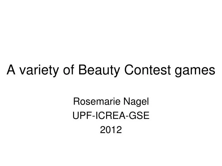 a variety of beauty contest games