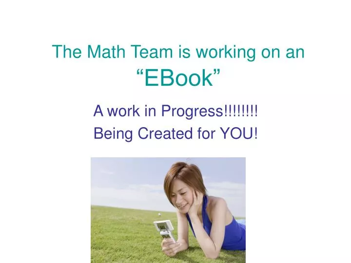 the math team is working on an ebook