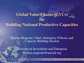 Global Value Chains (GVCs) for Building National Productive Capacities