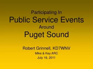 Participating In Public Service Events Around Puget Sound