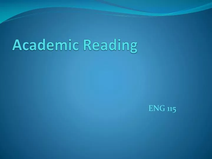 academic reading
