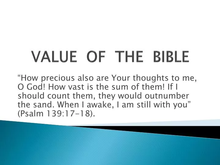 value of the bible