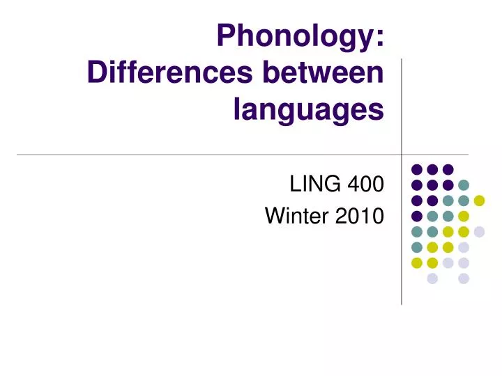 phonology differences between languages