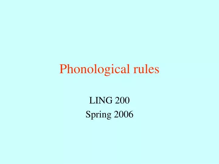 phonological rules
