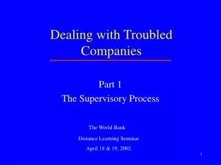 Dealing with Troubled Companies