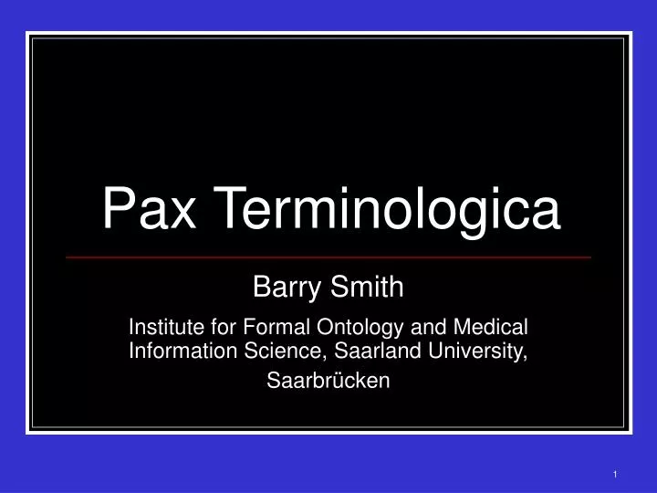 pax terminologica