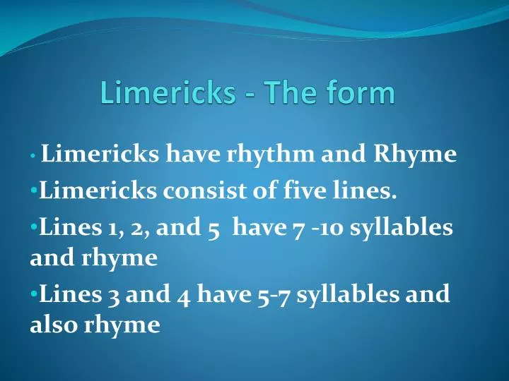limericks the form