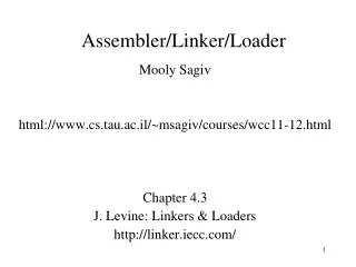 Assembler/Linker/Loader