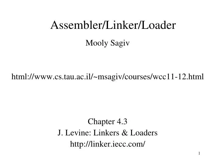 assembler linker loader
