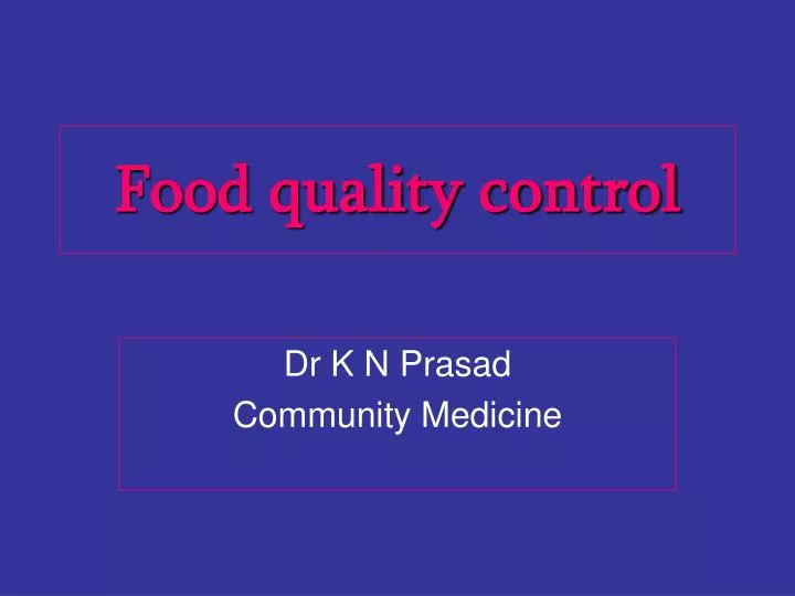 food quality control