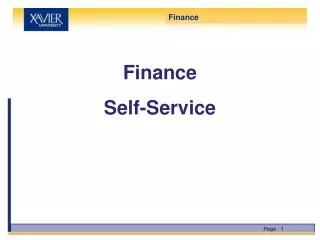 Finance Self-Service