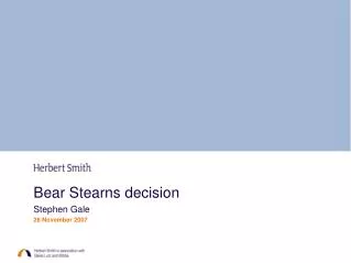 Bear Stearns decision