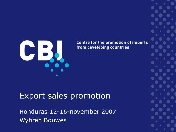 export sales promotion