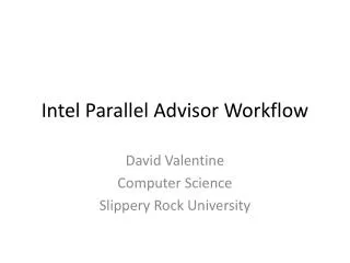 Intel Parallel Advisor Workflow