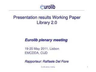 Presentation results Working Paper Library 2.0