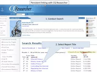 Persistent linking with CQ Researcher