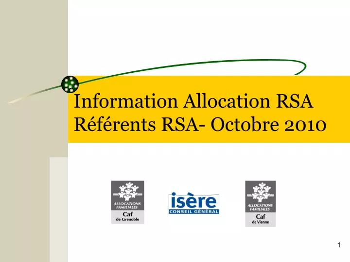 information allocation rsa r f rents rsa octobre 2010