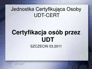 Jednostka Certyfikująca Osoby UDT-CERT