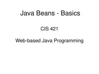 Java Beans - Basics
