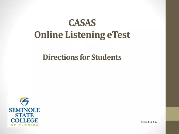 casas online listening etest directions for students