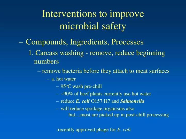 interventions to improve microbial safety