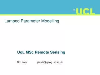 Lumped Parameter Modelling