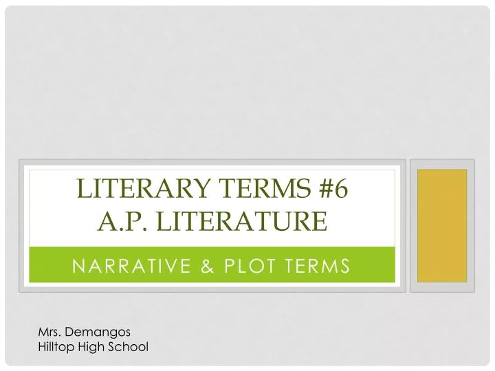 literary terms 6 a p literature