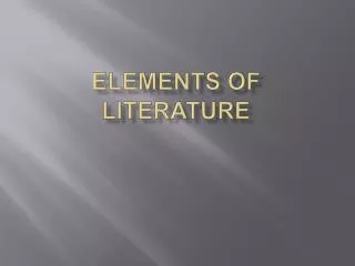 elements of literature