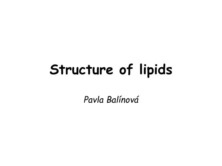 structure of lipids