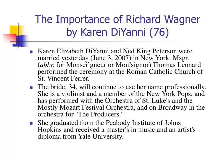 the importance of richard wagner by karen diyanni 76